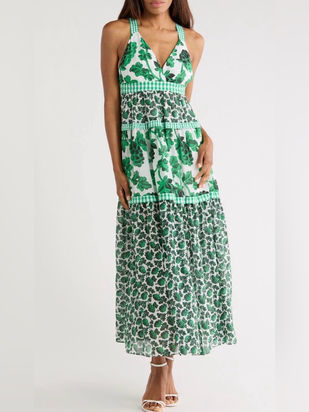 Diane Von Furstenberg Green Floral Maxi Dress